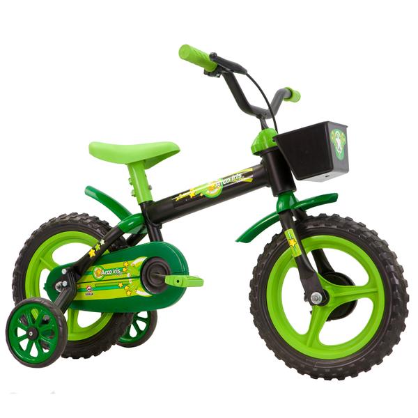 Bicicleta Infantil Arco Íris Aro 12 Track Bikes - Preto/Verde - Track Bikes