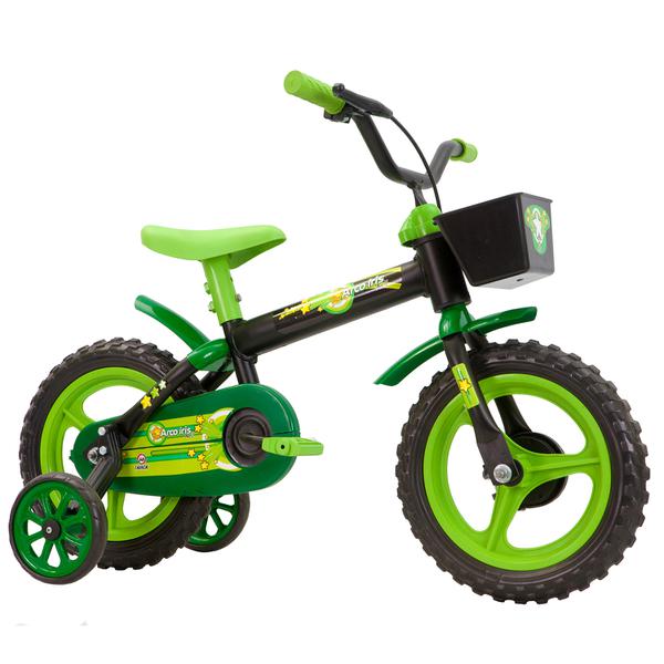 Bicicleta Infantil Arco Íris Aro 12 Track Bikes - Preto/Verde
