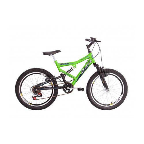 Bicicleta Infantil Aro 20 Dupla Suspensão 6v Status - Verde