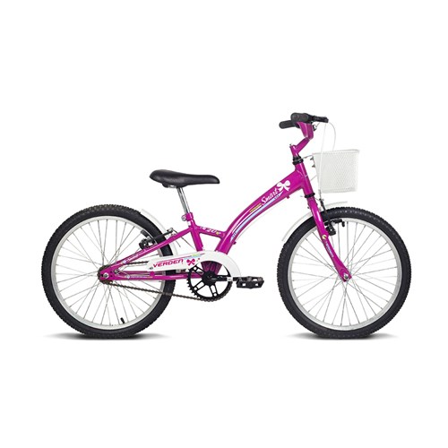 Bicicleta Infantil Aro 20 Smart Pink e Branco Verden Bikes Pink