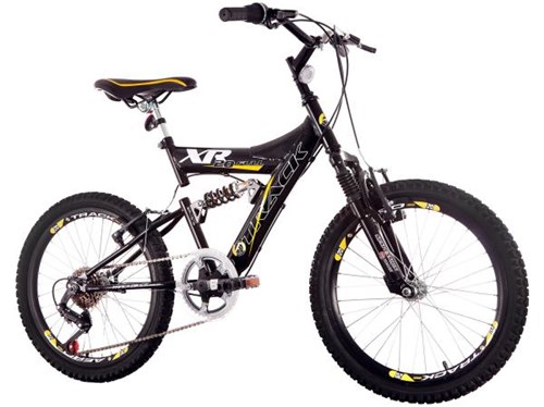 Tudo sobre 'Bicicleta Infantil Aro 20 Track Bikes XR-20 - 6 Marchas Preta e Amarela Freio V-Brake'