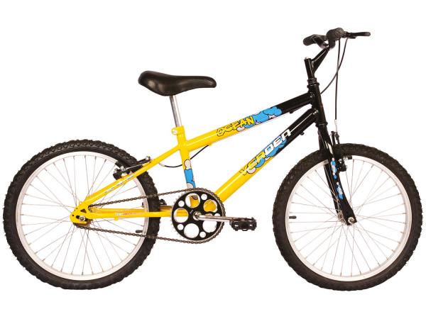 Bicicleta Infantil Aro 20 Verden Ocean - Preta e Amarela Freio V-Brake