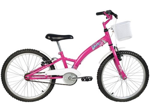 Tudo sobre 'Bicicleta Infantil Aro 20 Verden Smart - Pink e Branco com Cesta Freio V-Brake'