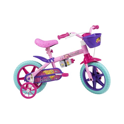 Bicicleta Infantil Aro 12 Caloi Barbie Rosa