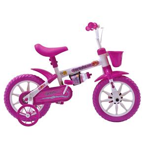 Bicicleta Infantil Aro 12 Fischer Ferinha - Branca/Rosa
