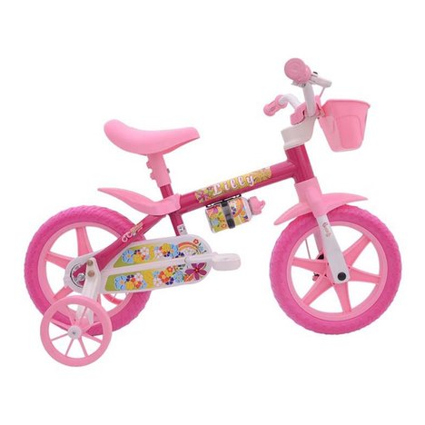 Bicicleta Infantil Aro 12 Flower Nathor Rosa