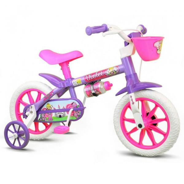 Bicicleta Infantil Aro 12 Menina Nathor - Violet
