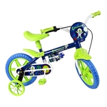 Bicicleta Infantil Aro 12 Nathor Space Com Garrafa Azul E Verde