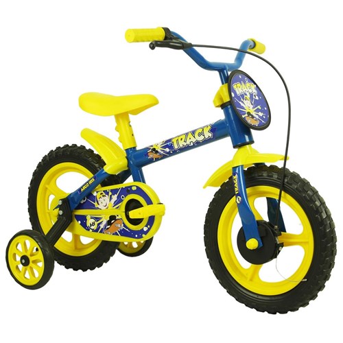 Bicicleta Infantil Aro 12 Track Bikes Arco Íris Azul e Amarela
