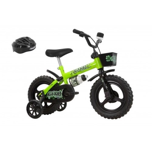 Bicicleta Infantil Aro 12 Track Bikes Kit Kat, Freio Tambor e Capacete