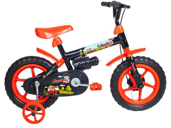 Tudo sobre 'Bicicleta Infantil Aro 12 Verden Jack - Preta e Laranja com Rodinhas'