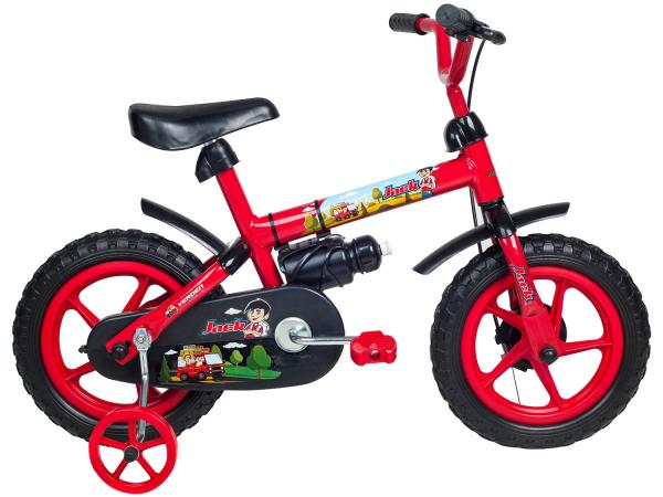 Bicicleta Infantil Aro 12 Verden Jack - Vermelha e Preta com Rodinhas