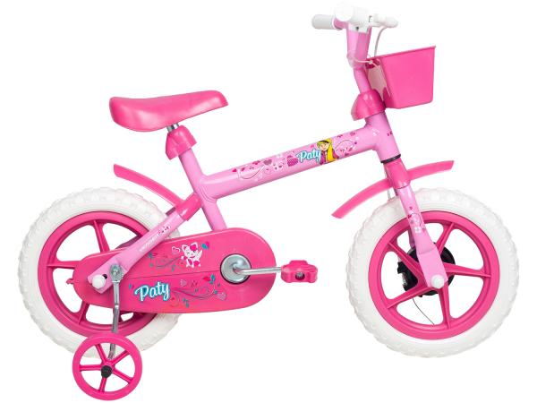 Tudo sobre 'Bicicleta Infantil Aro 12 Verden Paty - Rosa e Fúcsia com Rodinhas com Cesta'
