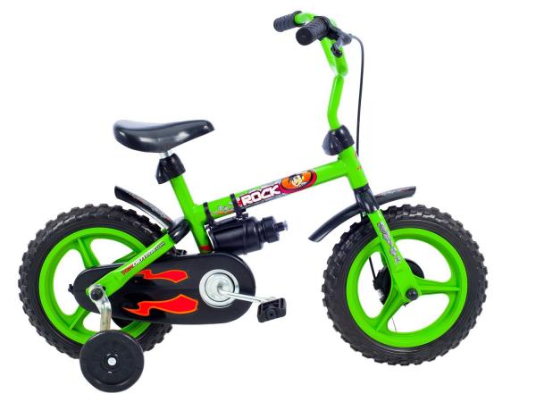 Bicicleta Infantil Aro 12 Verden Rock - Verde e Preto com Rodinhas