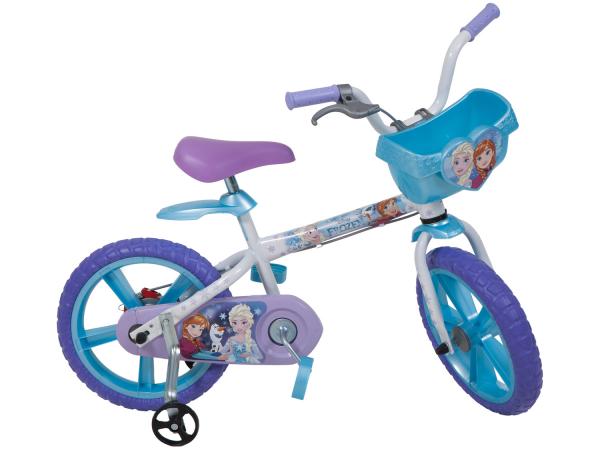 Bicicleta Infantil Aro 14 Bandeirante Disney - Frozen com Rodinhas com Cesta