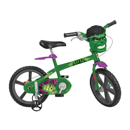Bicicleta Infantil Aro 14 Bandeirante Hulk 3019 Verde