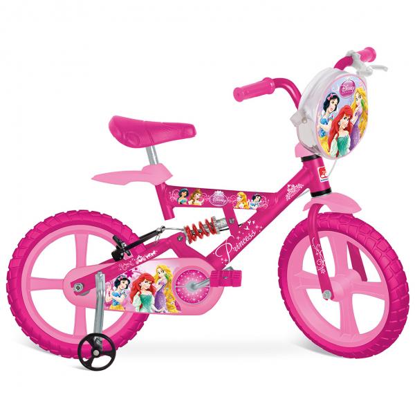 Bicicleta Infantil Aro 14 X-Bike Princesas da Disney Rosa 2439 - Bandeirante - Bandeirante