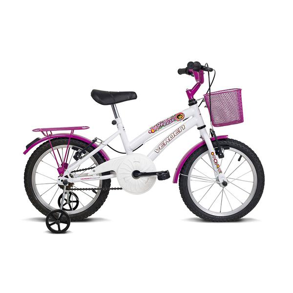 Bicicleta Infantil Aro 16 Breeze Branco e Pink Verden Bikes