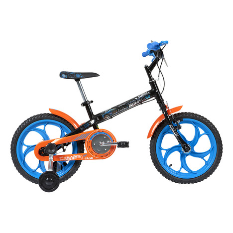 Bicicleta Infantil Aro 16 Caloi Hot Wheels Preta