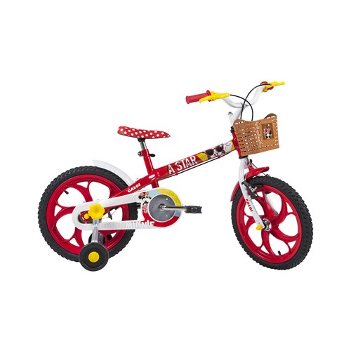 Bicicleta Infantil Aro 16 Caloi Minnie Vermelha