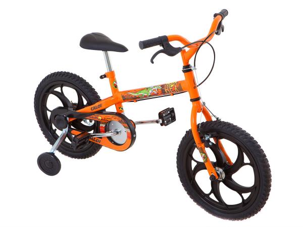 Bicicleta Infantil Aro 16 Caloi Power Rex Laranja - com Rodinhas