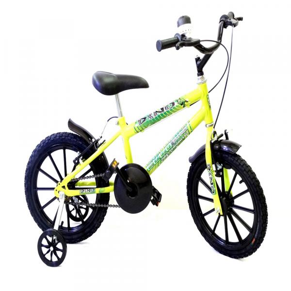 Bicicleta Infantil Aro 16 Dino Verde Limão/Preto - Ello Bike
