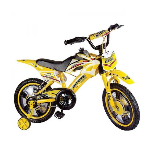 Bicicleta Infantil Aro 16 Moto Bike Cross Amarela Unitoys