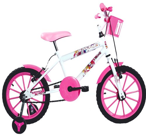Bicicleta Infantil Aro 16 Paty Branca/Pink - Ello Bike