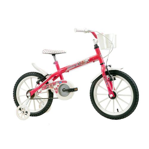 Bicicleta Infantil Aro 16 Pink Track Bikes Monny com Cesto