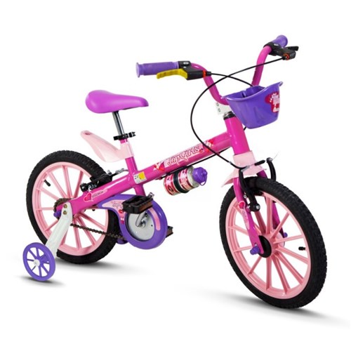 Bicicleta Infantil Aro 16 Top Girls - Nathor Rosa/Roxa