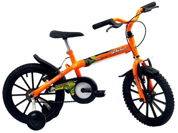Bicicleta Infantil Aro 16 Track Bikes Dino Neon - Laranja Neon Freio V-Brake