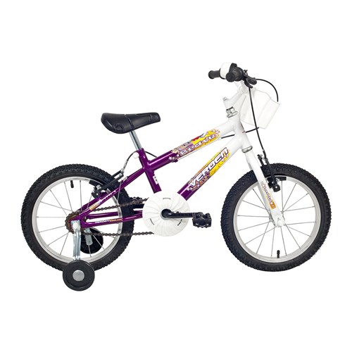 Bicicleta Infantil Aro 16 Verden Bikes Brave Branca e Violeta