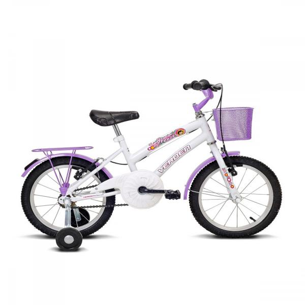 Bicicleta Infantil Aro 16 Verden Bikes Breeze - Branca e Lilás