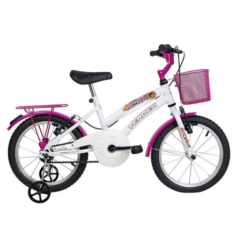 Bicicleta Infantil Aro 16 Verden Bikes Breeze Branca e Pink