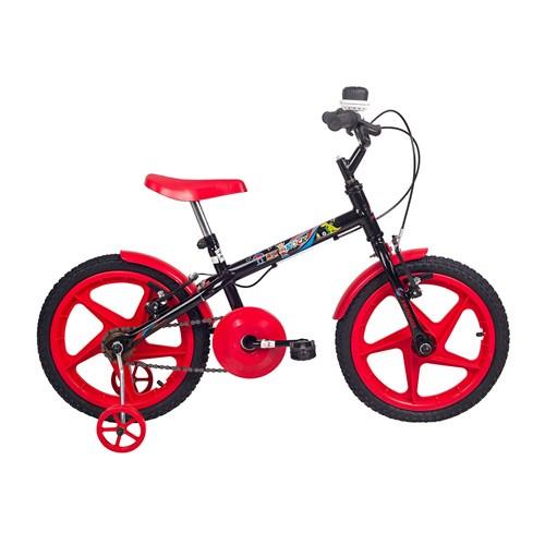 Bicicleta Infantil Aro 16 Verden Bikes Rock Preta e Vermelho