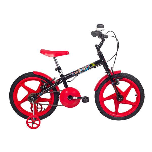 Bicicleta Infantil Aro 16 Verden Bikes Rock Vermelha e Preta