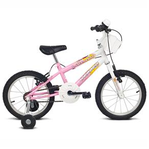 Bicicleta Infantil Aro 16 Verden Brave - Branca/Rosa