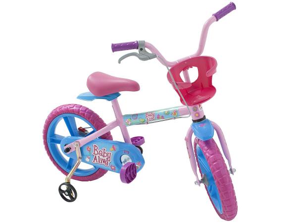 Bicicleta Infantil Baby Alive Aro 14 Bandeirante - Colorido com Rodinhas