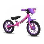 Bicicleta Infantil Balance Bike Rosa/Roxo - Nathor