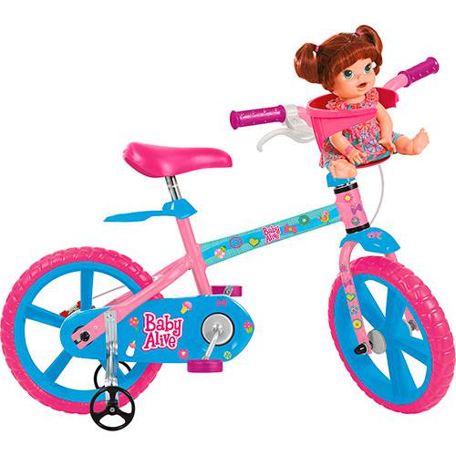Tudo sobre 'Bicicleta Infantil Bandeirante Baby Alive Aro 14 - Rosa e Azul'