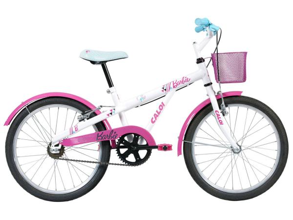 Tudo sobre 'Bicicleta Infantil Barbie Aro 20 Caloi Branco - com Cesta Freio V-Brake'