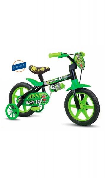 Bicicleta Infantil Black 12 Assento Macio - Aro 12 - Nathor