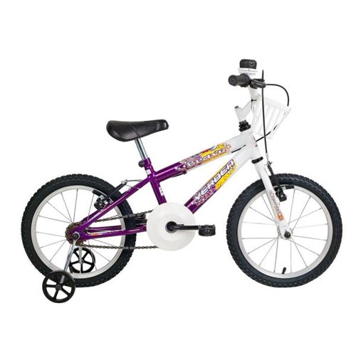 Bicicleta Infantil Brave Aro 16 Branca e Violeta Verden Bikes