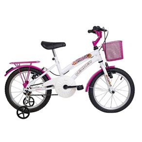 Bicicleta Infantil Breeze Aro 16 Branca e Pink Verden Bikes