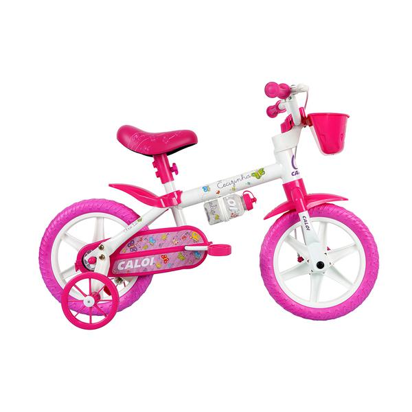 Bicicleta Infantil Caloi Cecizinha Aro 12 - Rosa e Branco