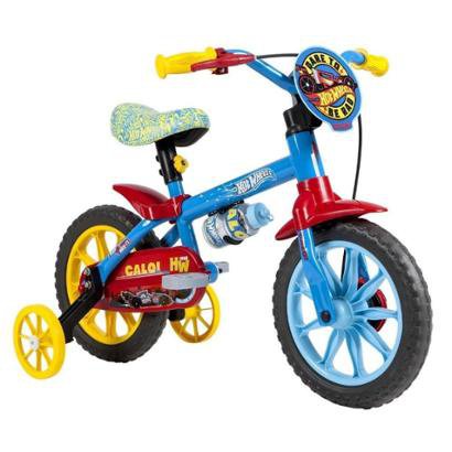 Bicicleta Infantil Caloi Hot Wheels Aro 12 - Azul