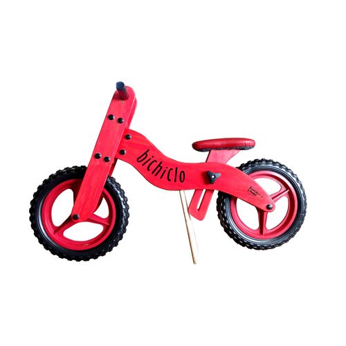 Bicicleta Infantil de Madeira Aro 12 - Bichiclo Vermelha/Vm
