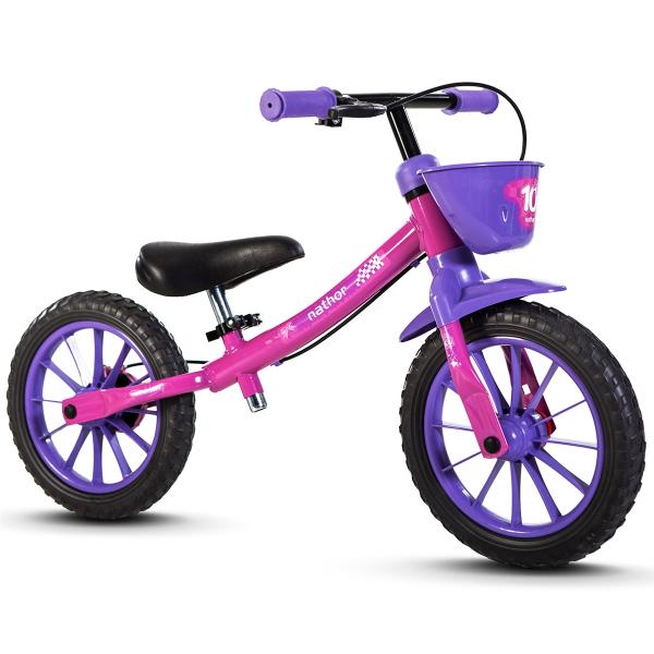 Bicicleta Infantil Feminina Aro 12 Balance Bike Nathor