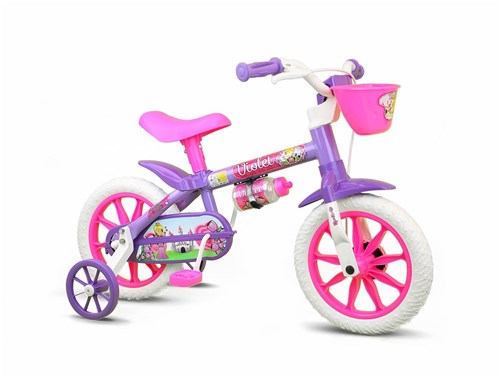 Bicicleta Infantil Feminina Aro 12 com Cestinha Nathor