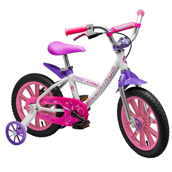 Bicicleta Infantil Feminina Aro 14 Freio a Disco Rosa Nathor